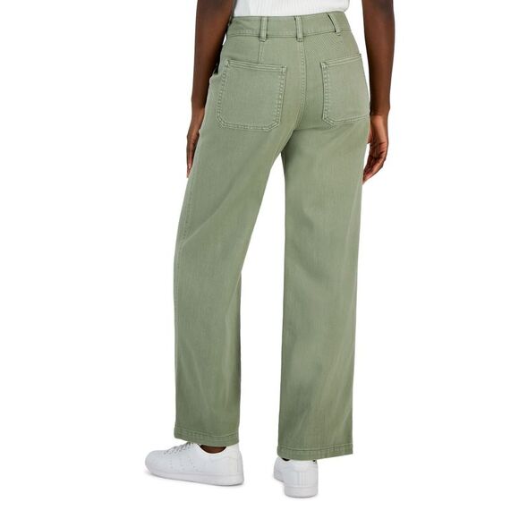 Women's Seam-Front Straight-Leg Twill Pants - Picture 3 of 4